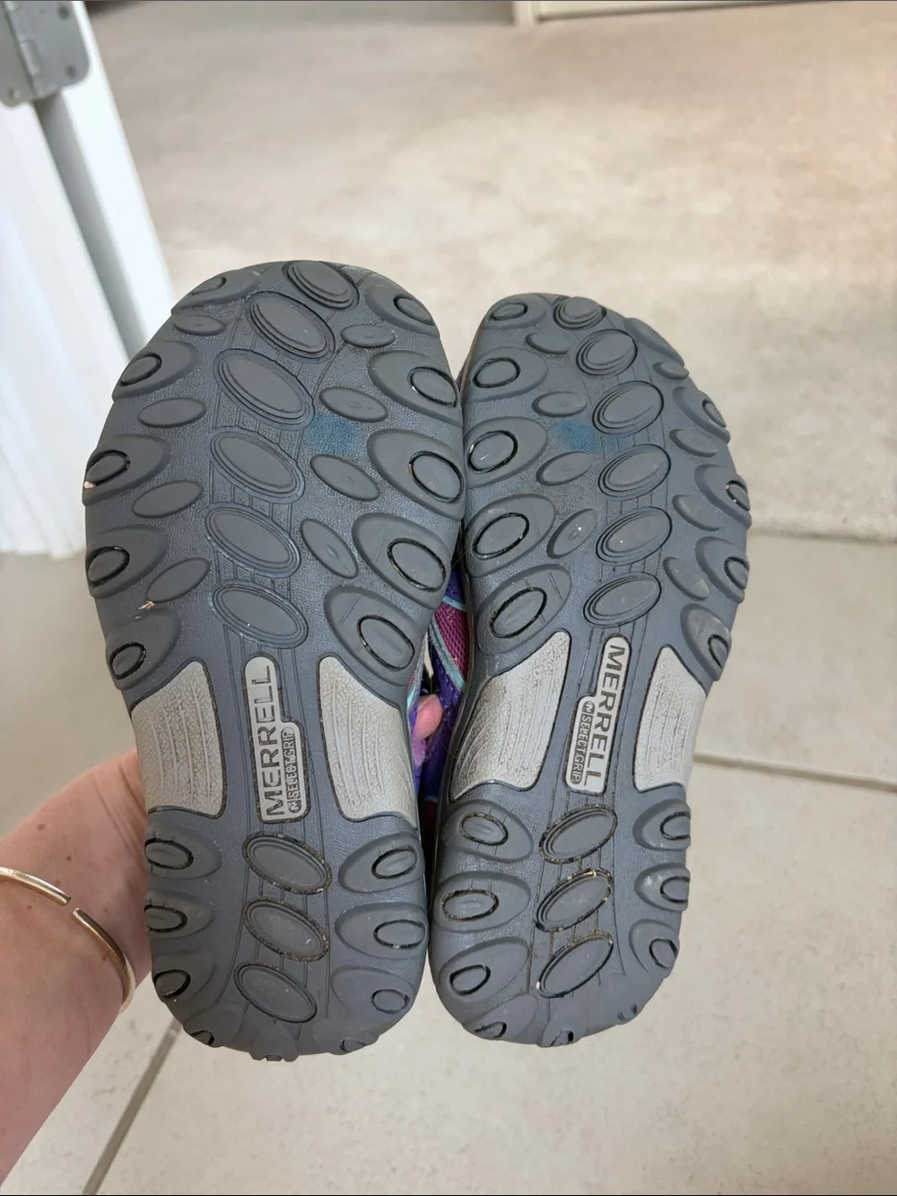Merrell Girls' Purple and Pink Closed-Toe Active Sandals